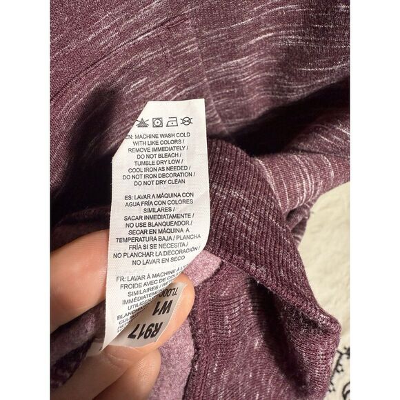 Gaiam Yoga Serene Fleece‎ Dress Hoodie Marled Wine Color Easy Fit SZ Large - Picture 7 of 9
